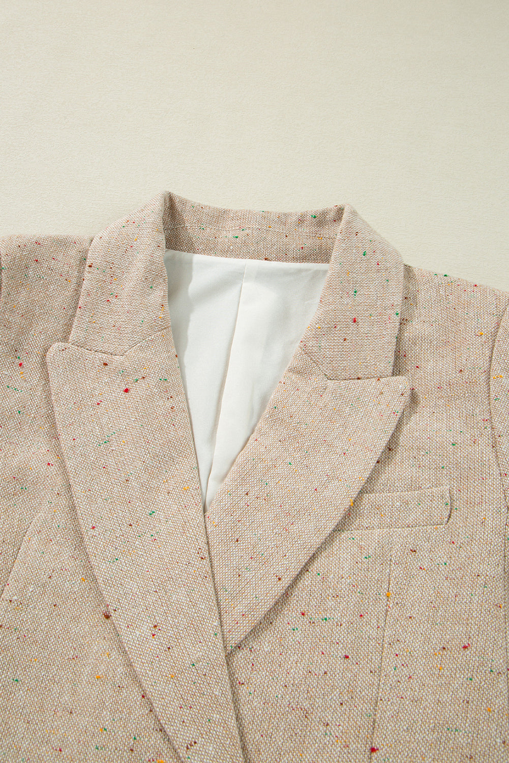 Oatmeal Single Breasted Elegant Suit Jacket