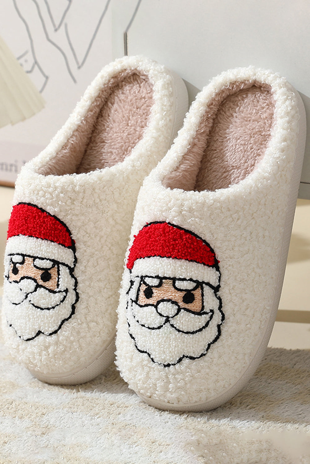 White Christmas Santa Clause Slippers