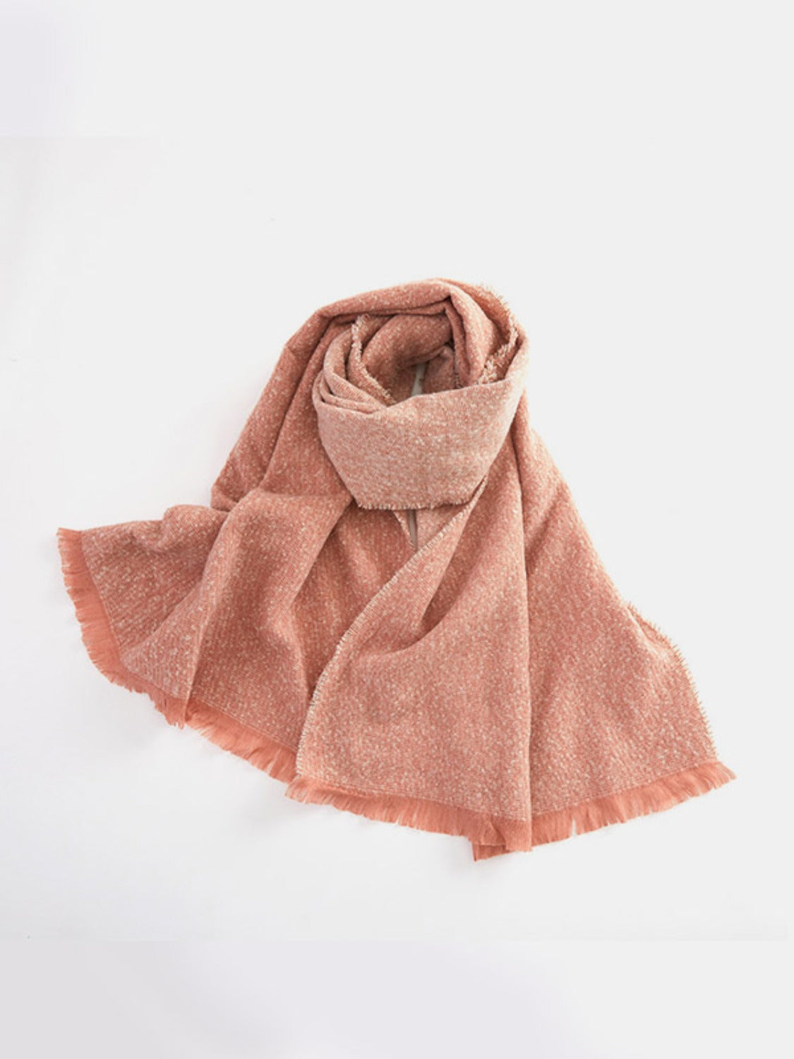 Raw Hem Heathered Scarf