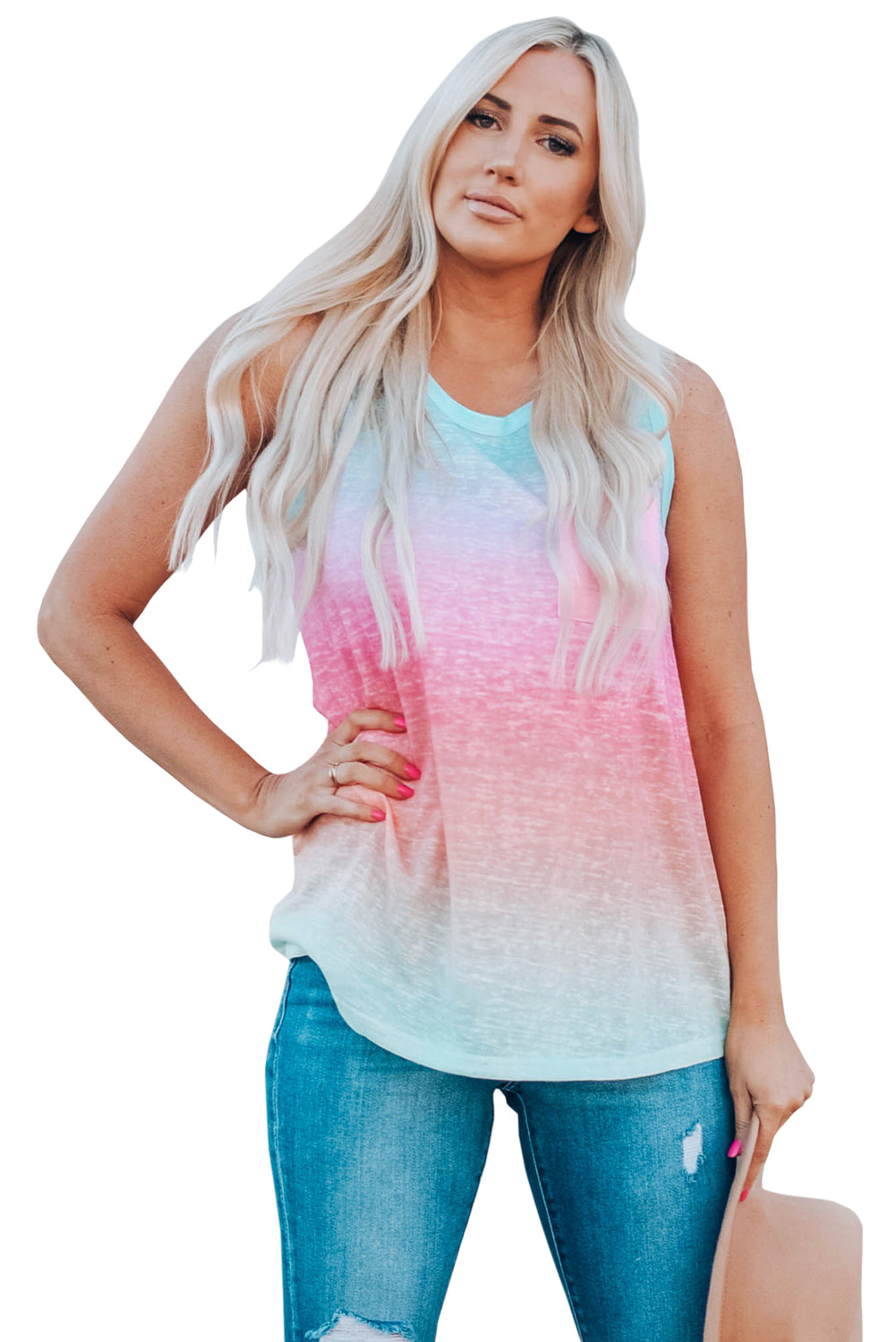 Multicolor Ombre Tank Top