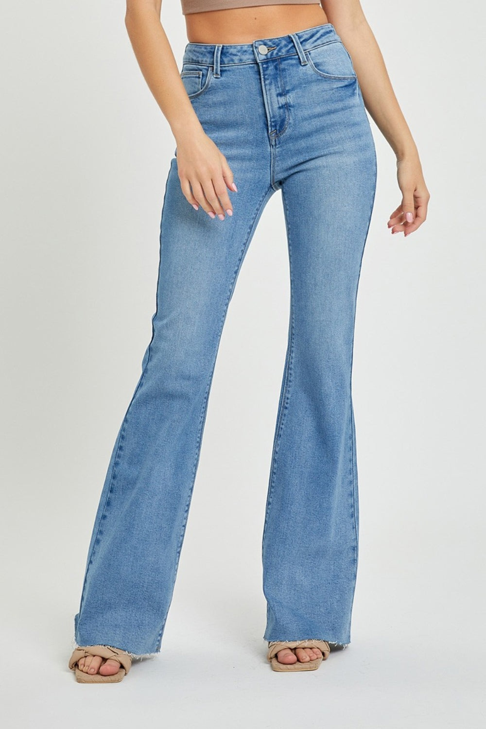 RISEN Full Size High Rise Raw Cut Hem Jeans