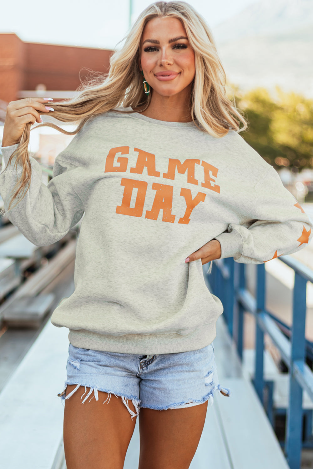 Grapefruit Orange Game Day Graphic Rugby Football Season Sweatshirt