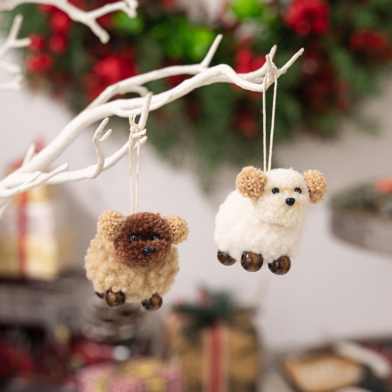 2-Piece Fuzzy Puppy Ornaments