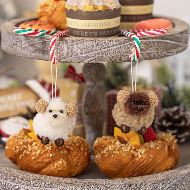 2-Piece Fuzzy Puppy Ornaments