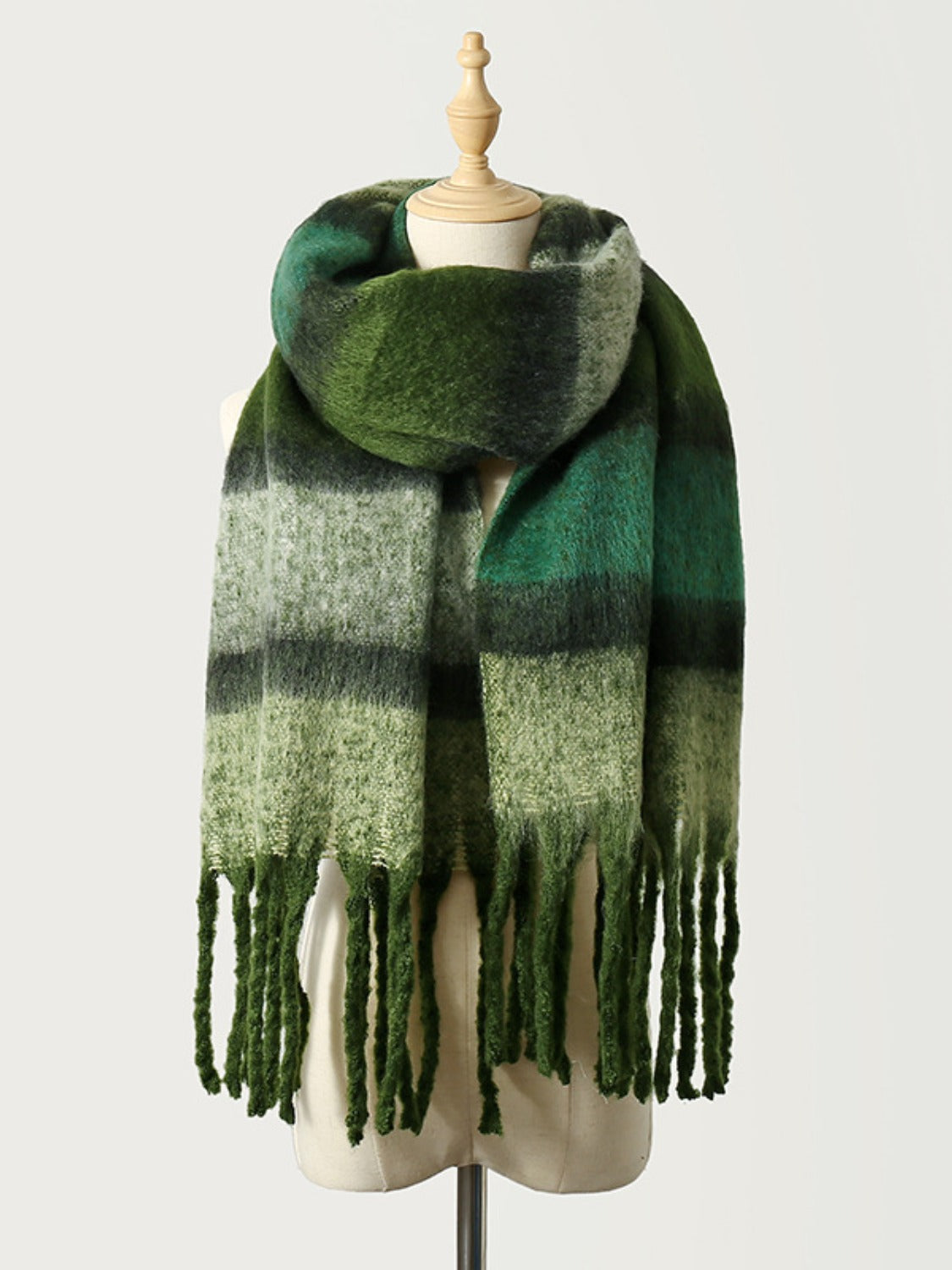 Fringe Color Block Scarf