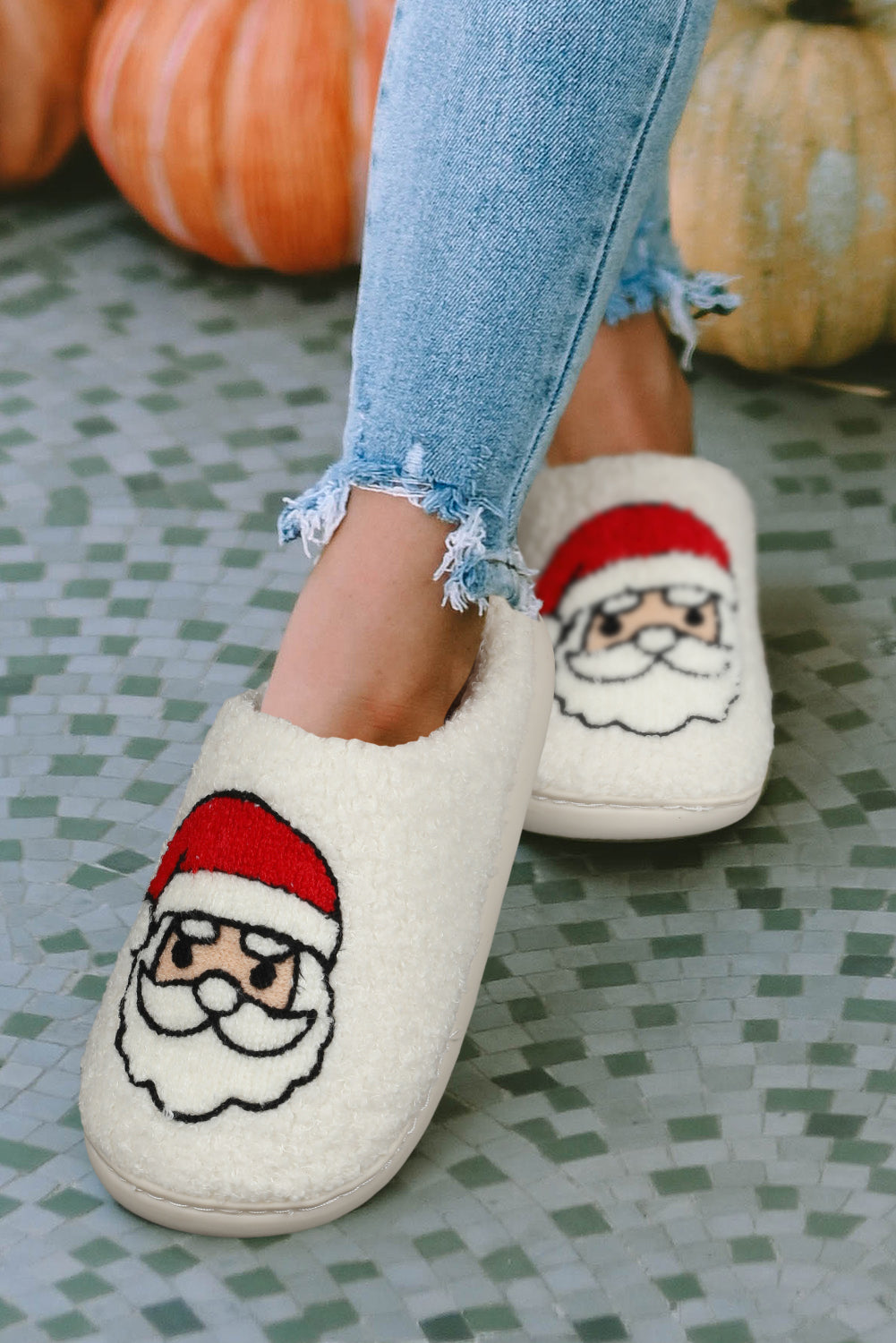 White Christmas Santa Clause Slippers