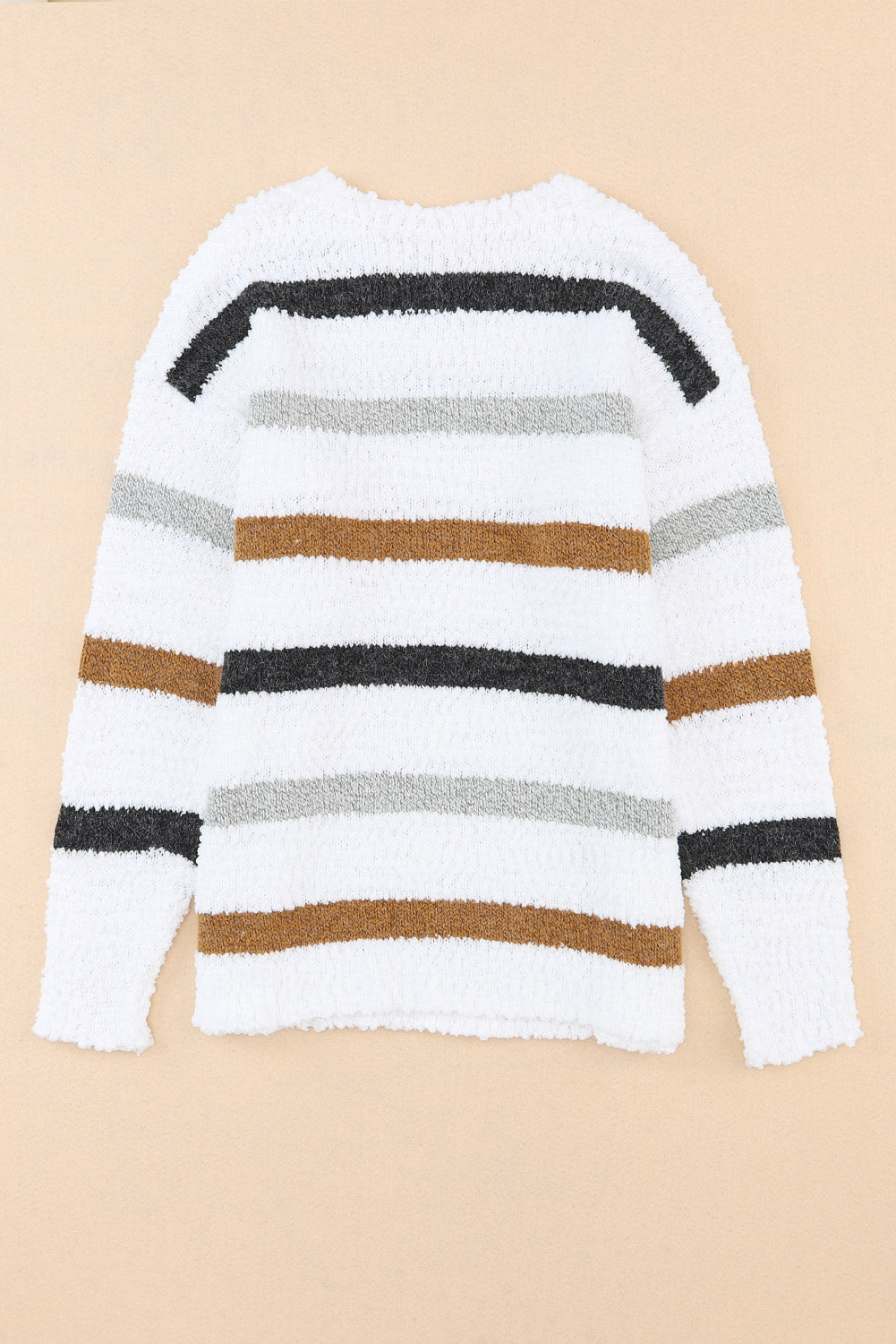 Striped Popcorn Knit Sweater