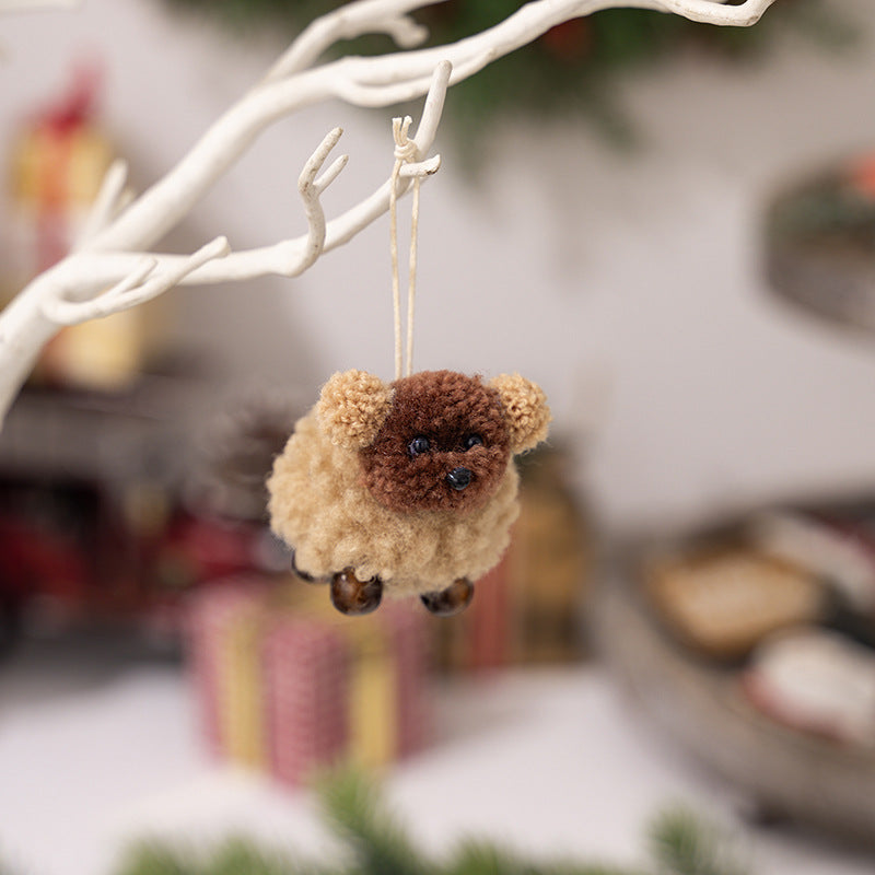 2-Piece Fuzzy Puppy Ornaments