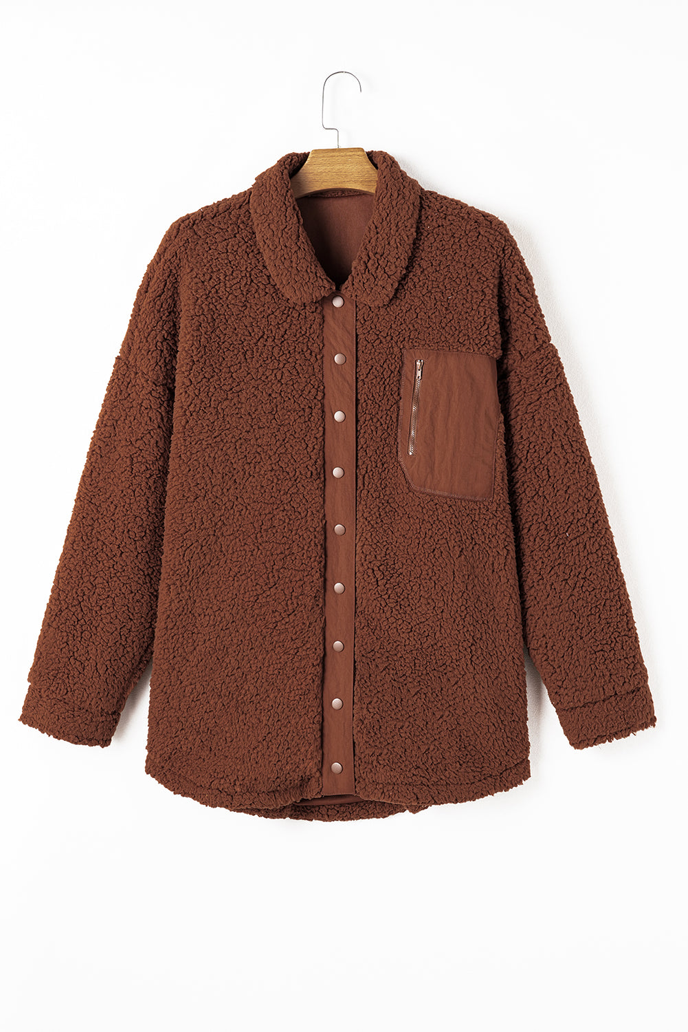 Red Clay Faux Shearling Teddy Bear Jacket