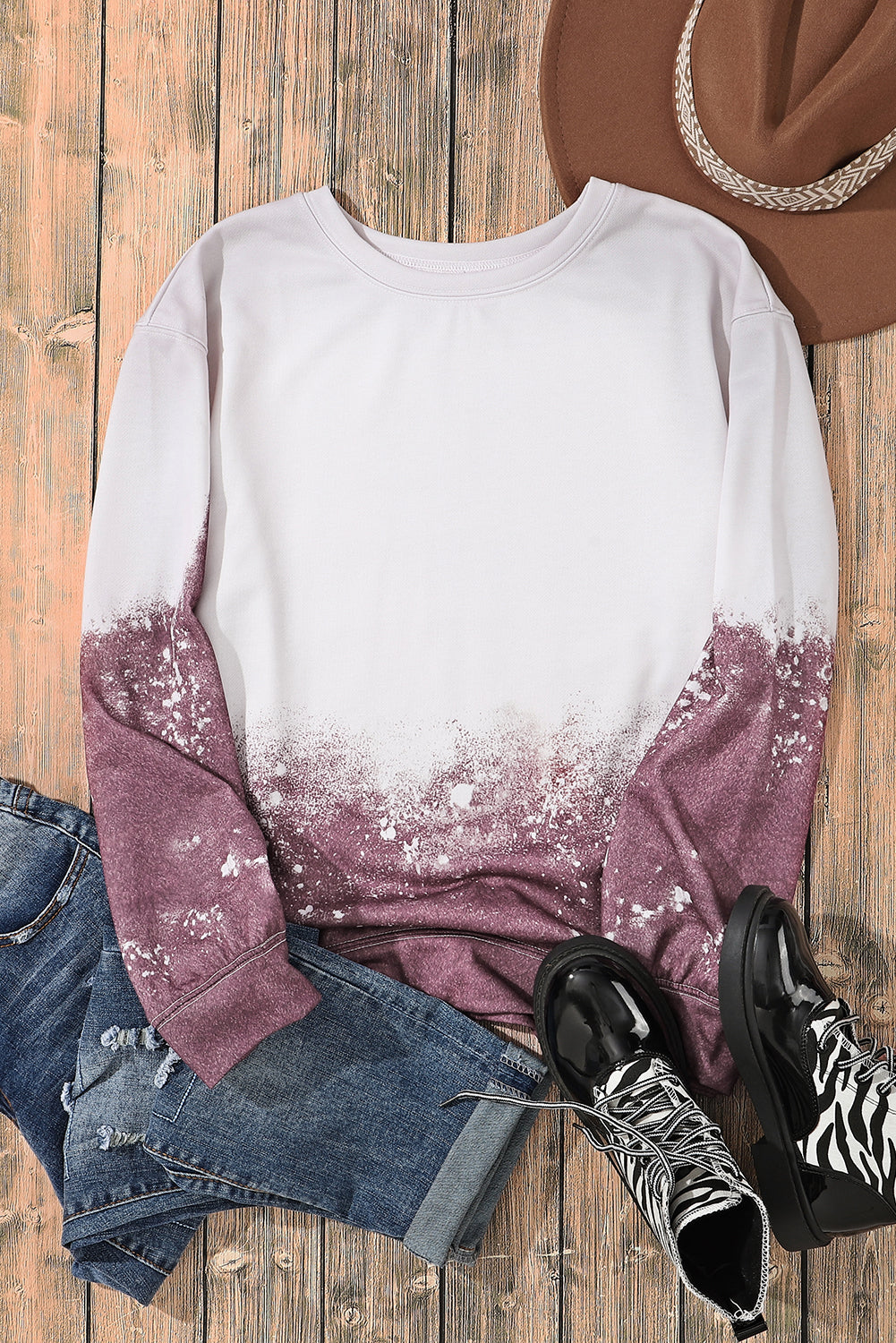 Tie Dye Gradient Pullover Sweatshirt