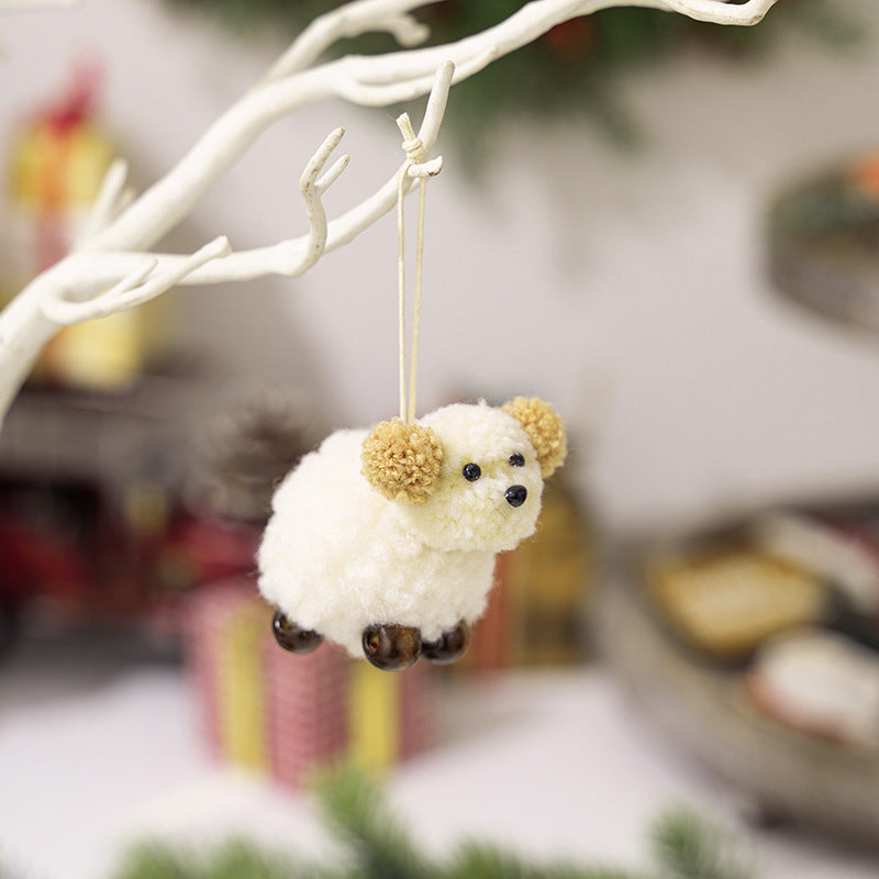 2-Piece Fuzzy Puppy Ornaments